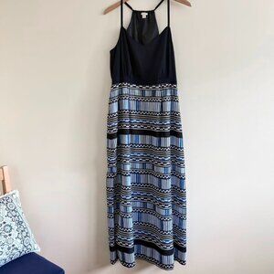 J.Crew Factory "Maxi Dress with Printed Skirt" (Size 12)